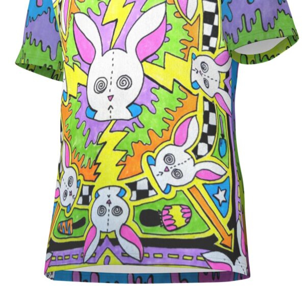 Psychedelic Rabbit Lightning Bolt Fractal Men's O-Neck T-Shirt | 190GSM Cotton - Image 7