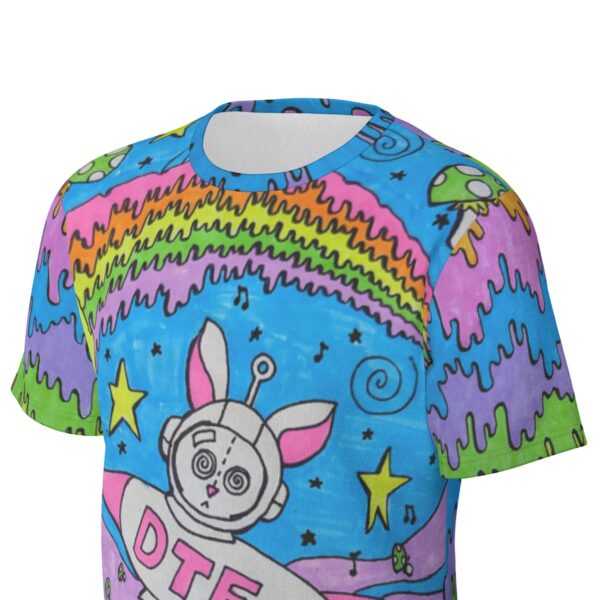 Psychedelic Psychonaught Rabbit in Space Men's O-Neck T-Shirt | 190GSM Cotton - Image 6