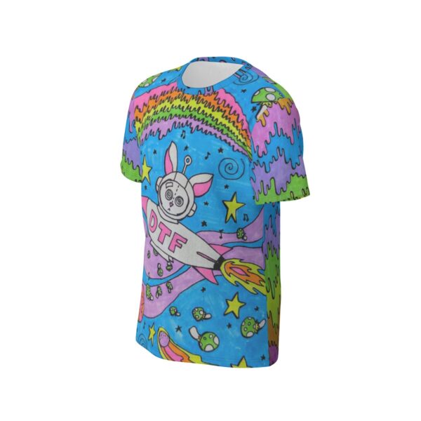 Psychedelic Psychonaught Rabbit in Space Men's O-Neck T-Shirt | 190GSM Cotton - Image 3