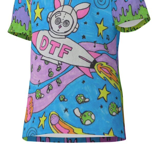 Psychedelic Psychonaught Rabbit in Space Men's O-Neck T-Shirt | 190GSM Cotton - Image 7