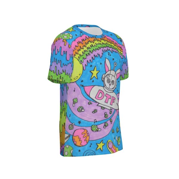Psychedelic Psychonaught Rabbit in Space Men's O-Neck T-Shirt | 190GSM Cotton - Image 4