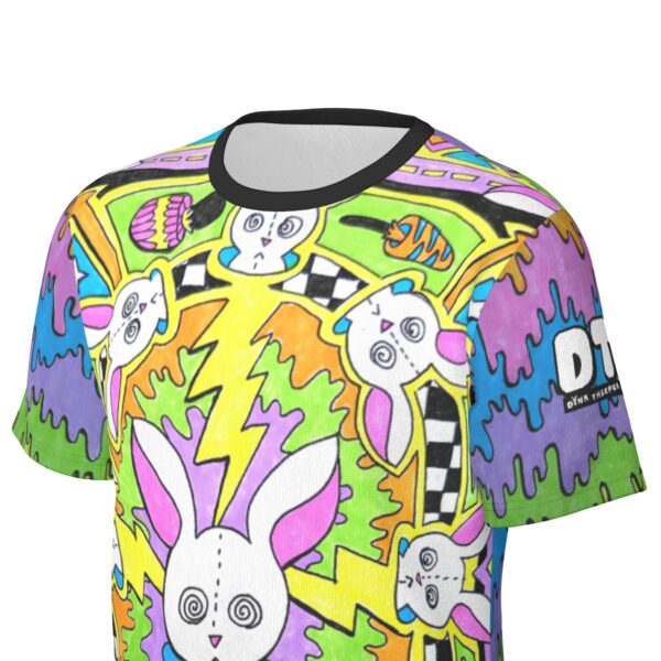 Psychedelic Rabbit Lightning Bolt Fractal Men's O-Neck T-Shirt | 190GSM Cotton - Image 6