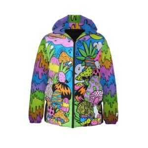 Magical Mushroom and Rabbit Unisex Down Jacket